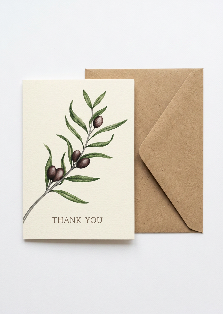 Thank You Olive Greeting Card