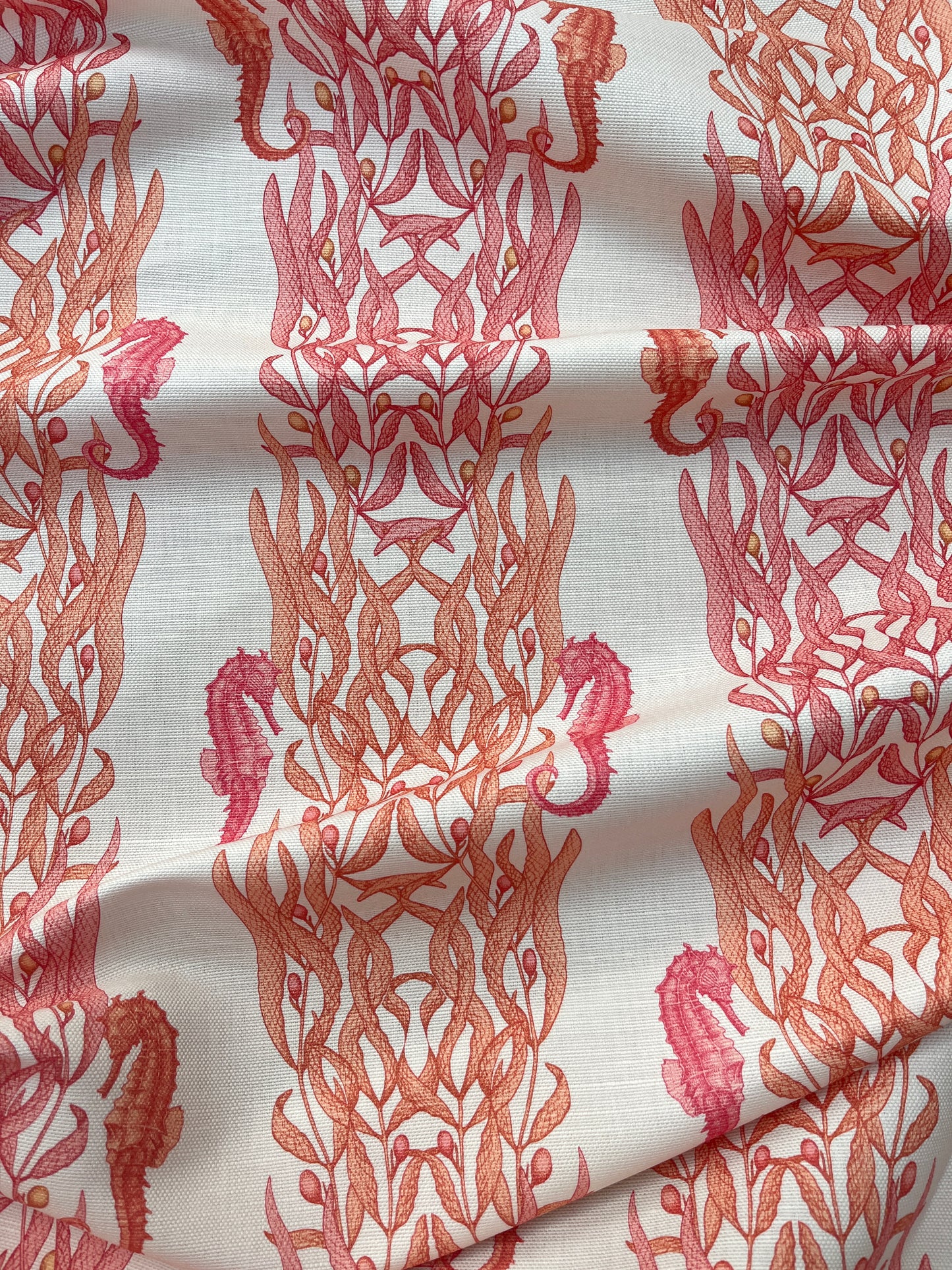 Cordelia Linen Union Fabric in Coral