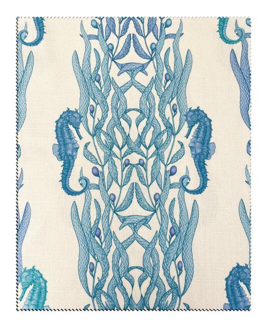 Cordelia Linen/Cotton  Fabric In Marine