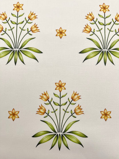 Jane Cotton Satin Fabric in Marmalade