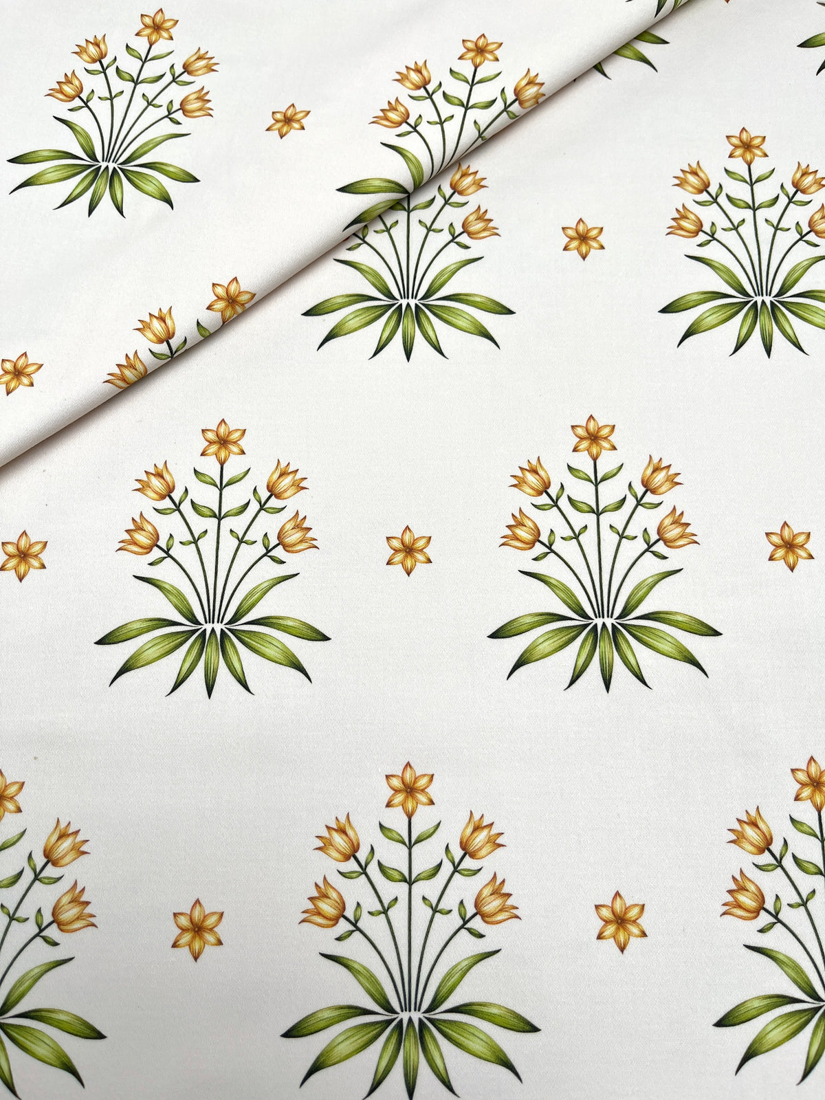 Jane Cotton Satin Fabric in Marmalade
