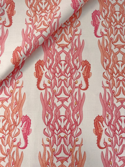 Cordelia Linen/ Cotton Fabric in Coral